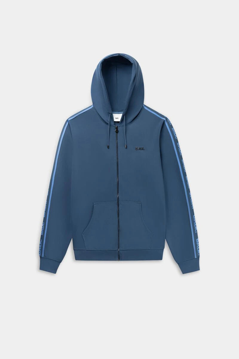 Q Tape Regular Fit Zip Through Hoodie Peak Blue BALR. Colombia