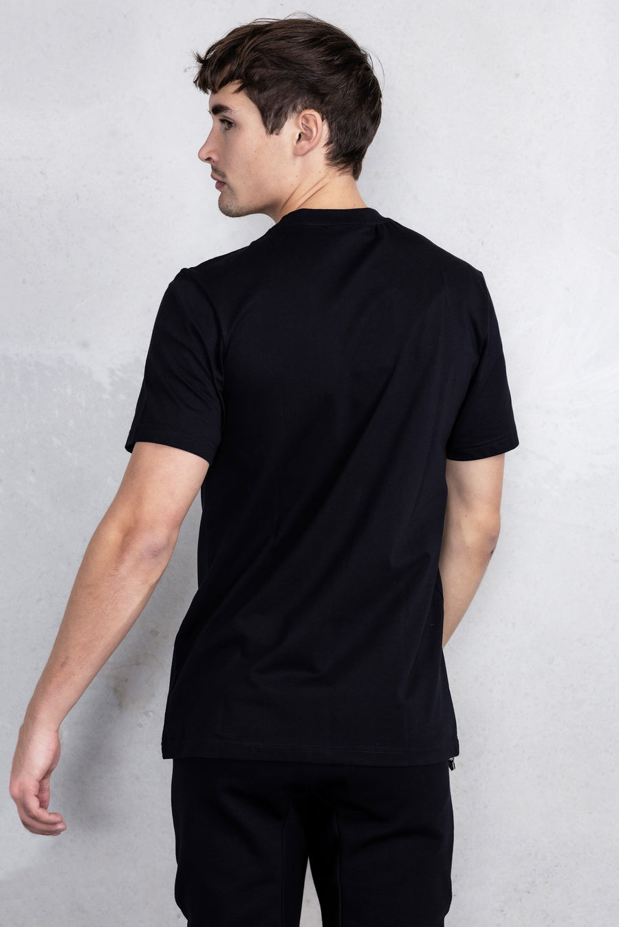 Brand Straight T-Shirt Jet Black/Dark Forest