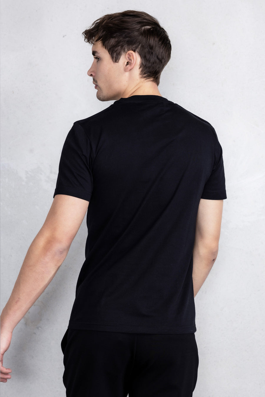 Sebastian Slim Gold Emblem T Shirt Jet Black