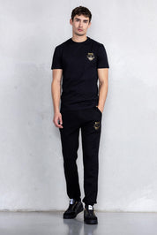 Sebastian Slim Gold Emblem T Shirt Jet Black