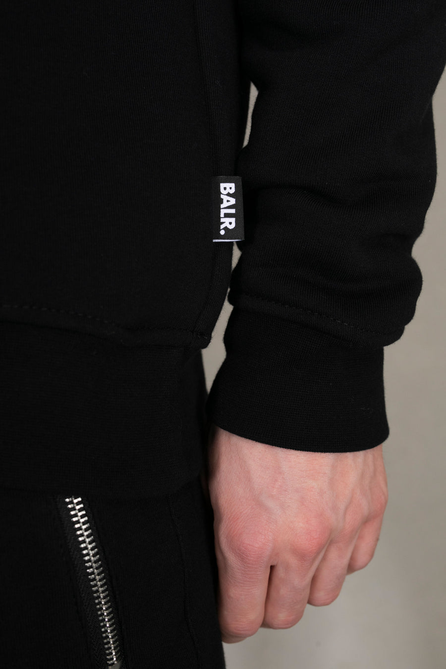 Brand Straight Small Logo Hoodie Jet Black