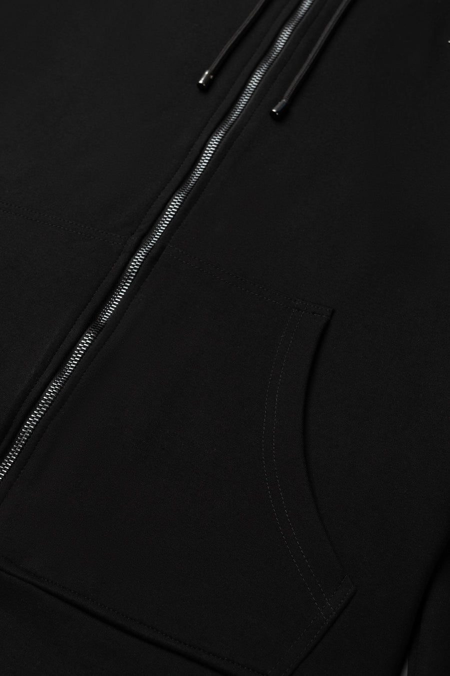 Q-Tape Zip Through Hoodie Jet Black