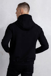 Rani Zip Gold Emblem Hoodie Jet Black