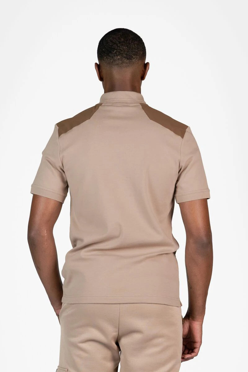 Q+ Regular Fit Polo Shirt Warm Taupe