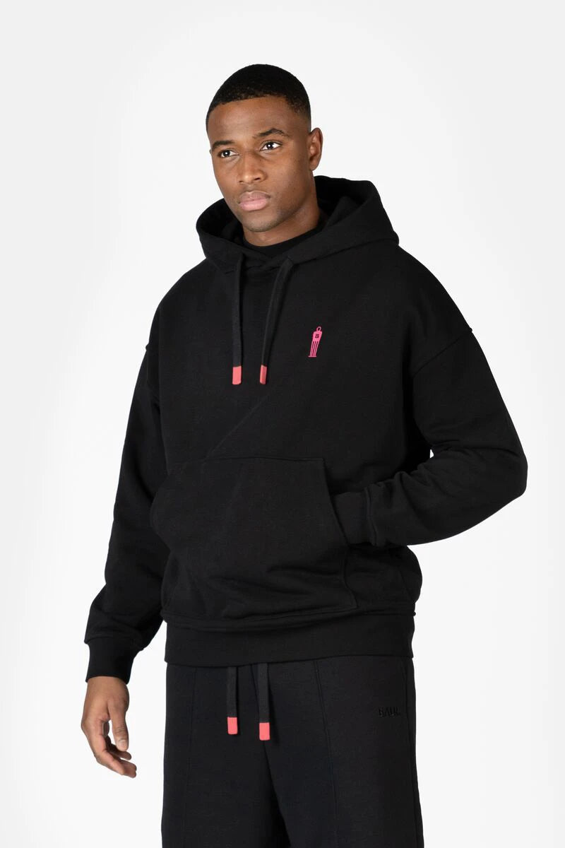 The Wall Box Fit Hoodie Jet Black