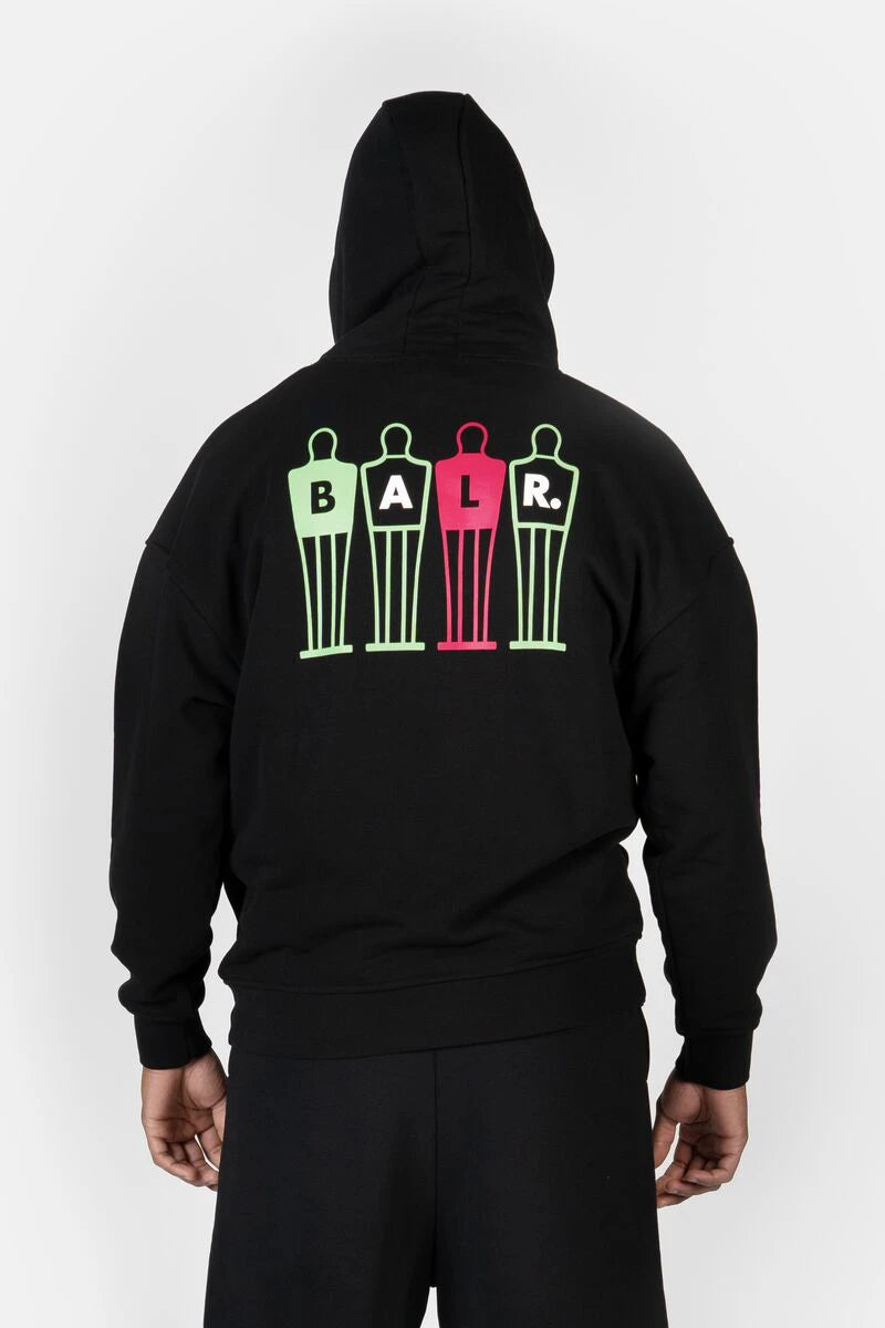 The Wall Box Fit Hoodie Jet Black