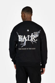 Game of the Gods Box Fit Crewneck Jet Black