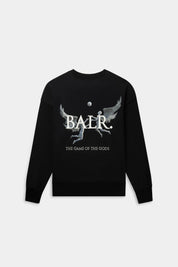 Game of the Gods Box Fit Crewneck Jet Black