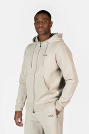 Q-Series Regular Fit Zip Through Hoodie Silver Lining