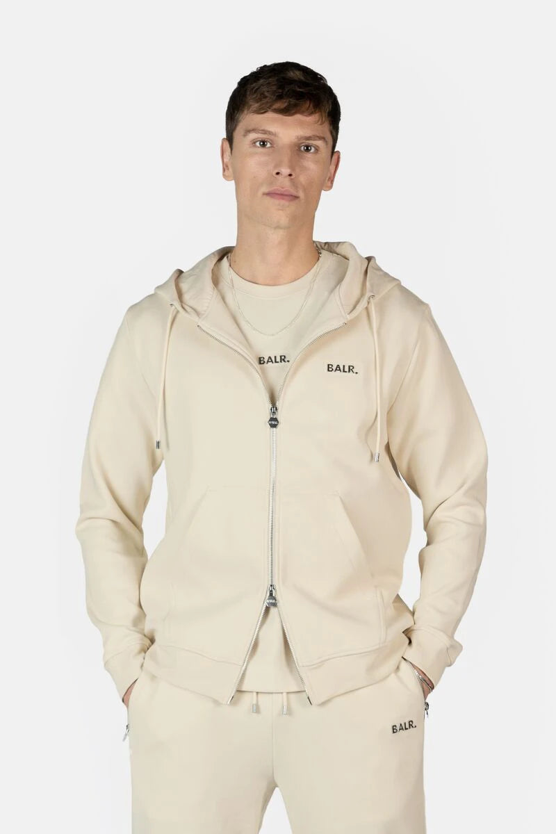 Q-Series Regular Fit Zip Through Hoodie White Swan