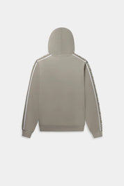 Q-Tape Regular Fit Zip Through Hoodie Silver Lining