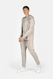 Q-Tape Regular Fit Zip Through Hoodie Silver Lining