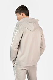 Q-Tape Regular Fit Zip Through Hoodie Silver Lining