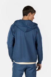 Q-Tape Regular Fit Zip Through Hoodie Peak Blue