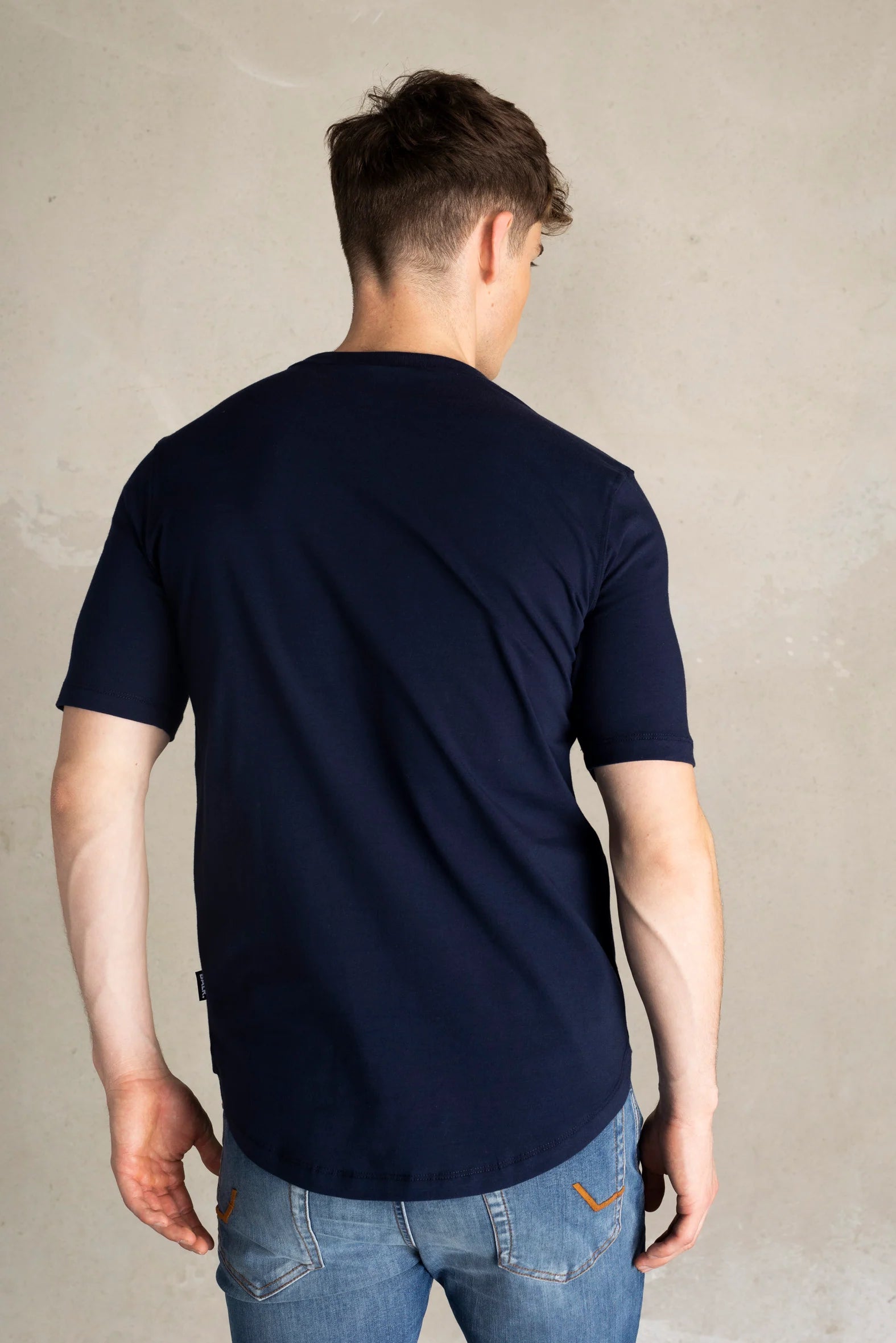 Athletic Small Branded Chest T-SHIRT Navy blue